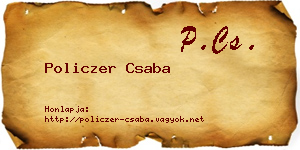 Policzer Csaba névjegykártya